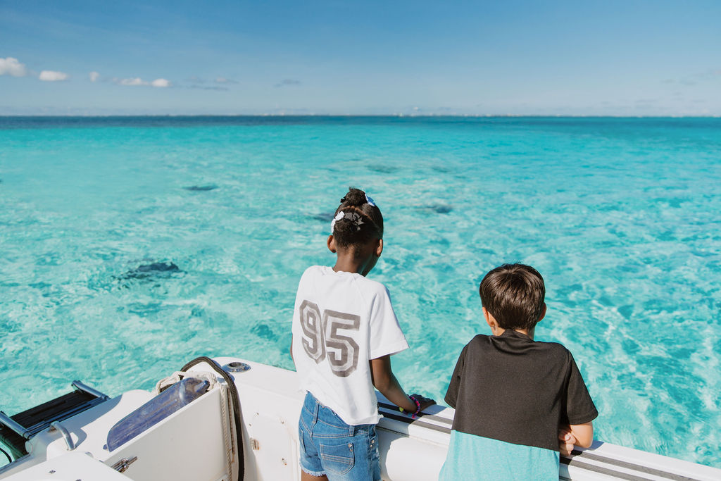 relaxing at stingray city with Cayboss charters